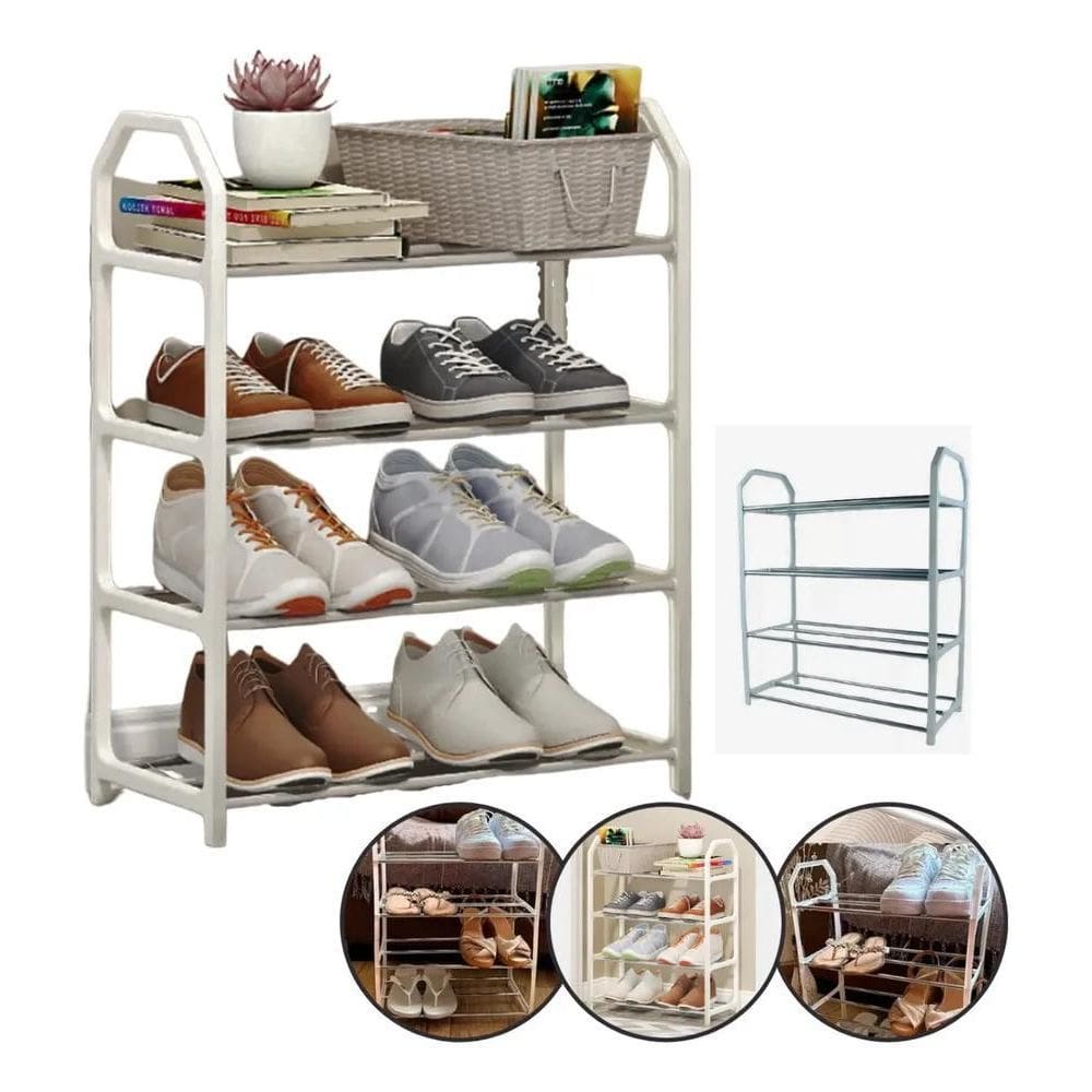 2X Sapateira Organizadora Grande 8 Pares 4 Andares Prateleir