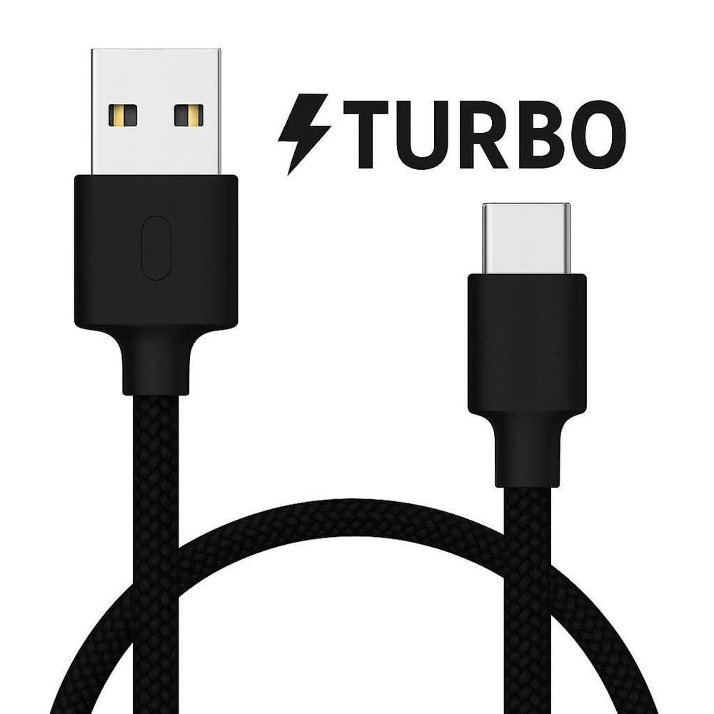 Cabo Type C Usb-A Carregamento Smartphones Tablets Preto