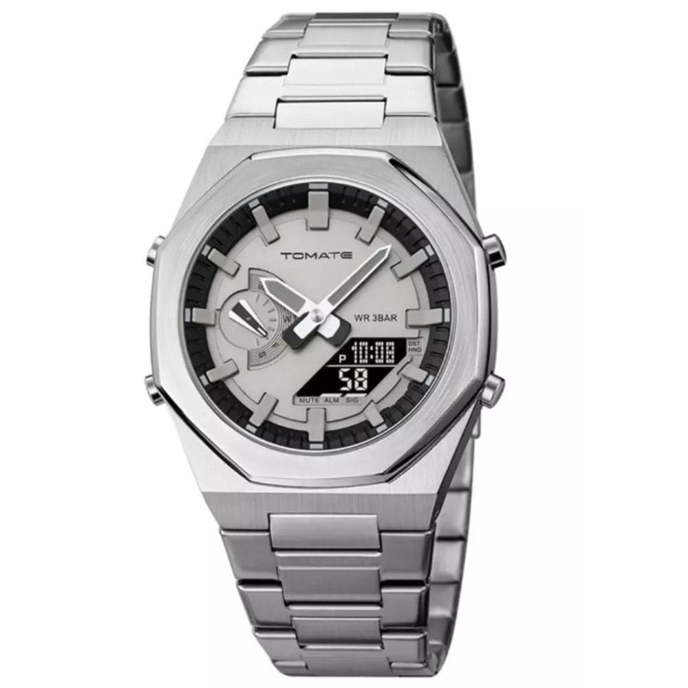 Relógio Analógico Digital Prata