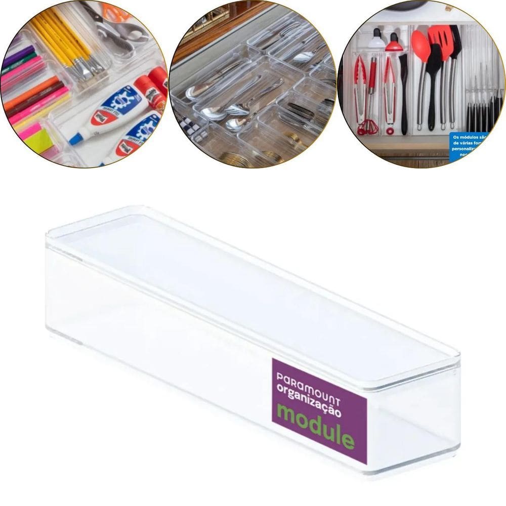 Organizador Modular Multiuso Acrílico Module D1 27X6,8X5 Cm