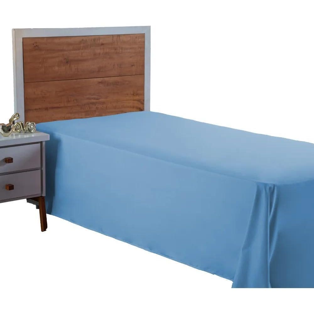 2X Lençol Solteiro 400 Fios Premium Sem Elástico Liso Avelud