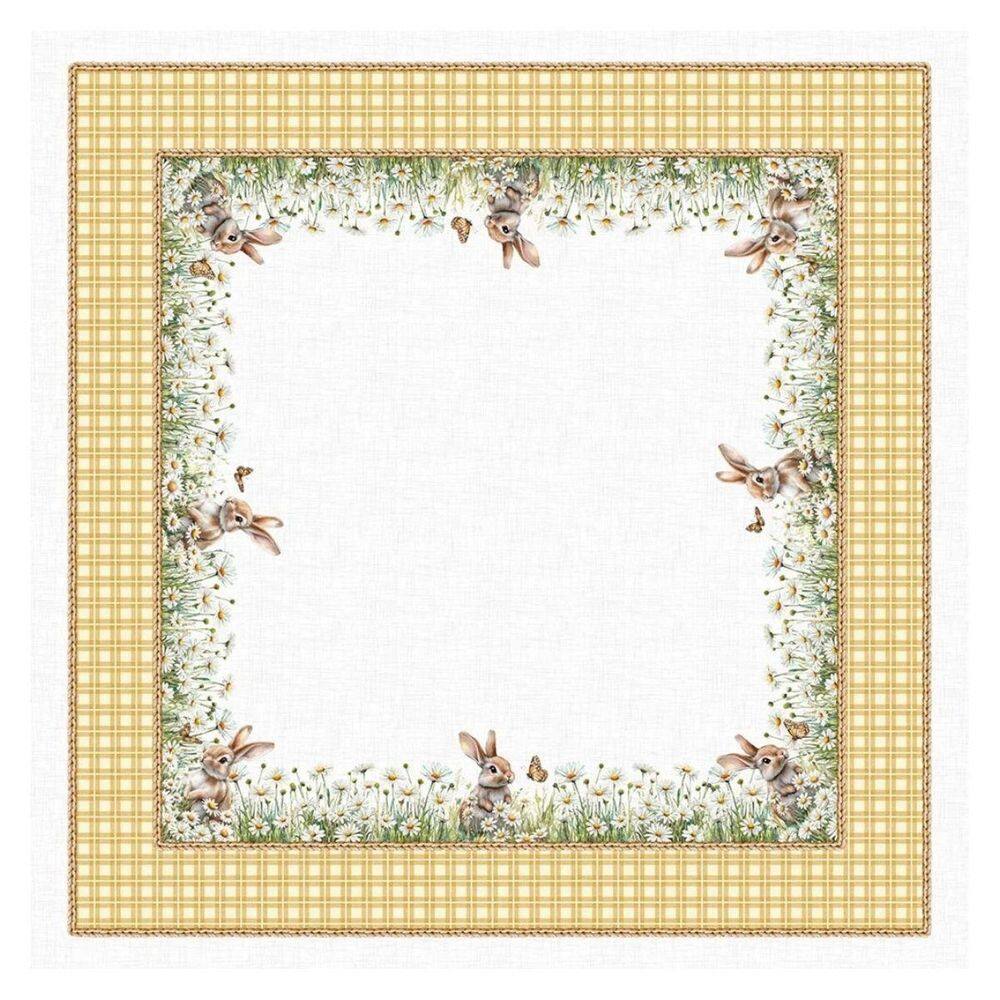 Toalha De Mesa De Pascoa 140X140Cm Jardins Que Acolhem