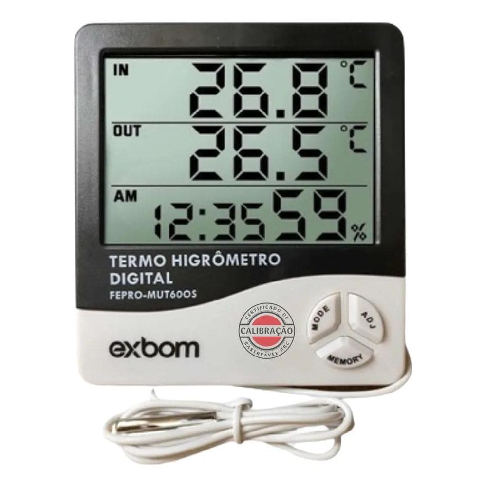 2X Termômetro Com Higrômetro Digital   Calibrado + Certifica
