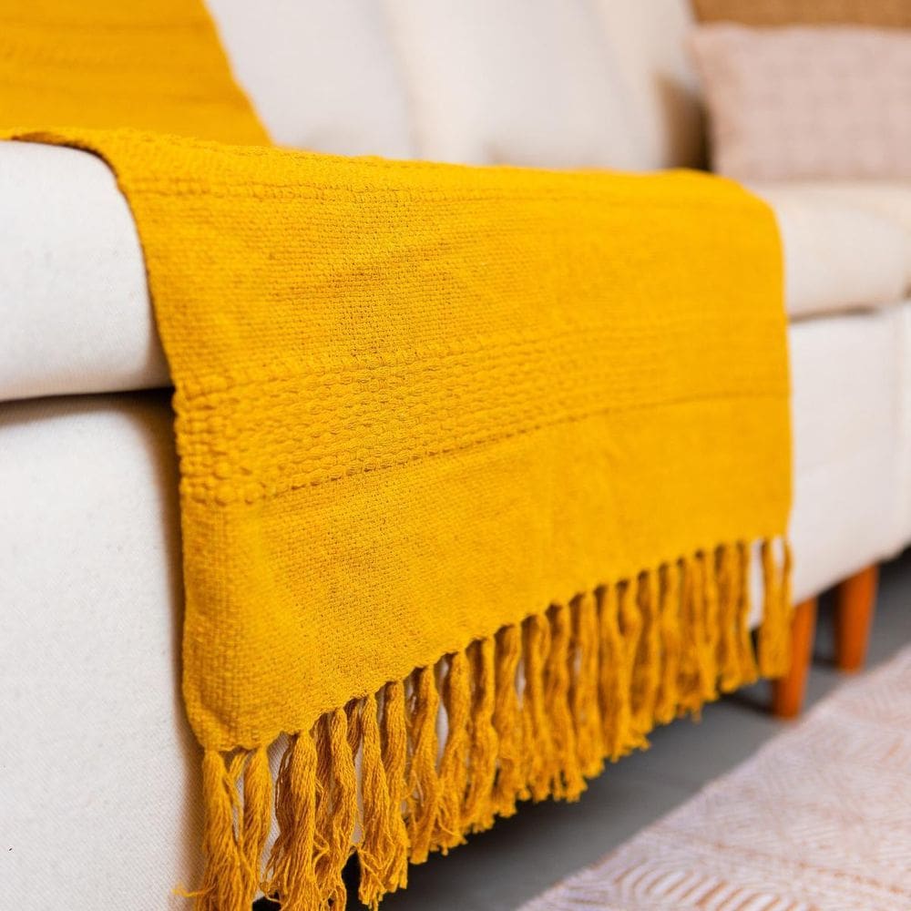 Manta Athena 100% Algodão Mostarda 1.20Mx1.80M