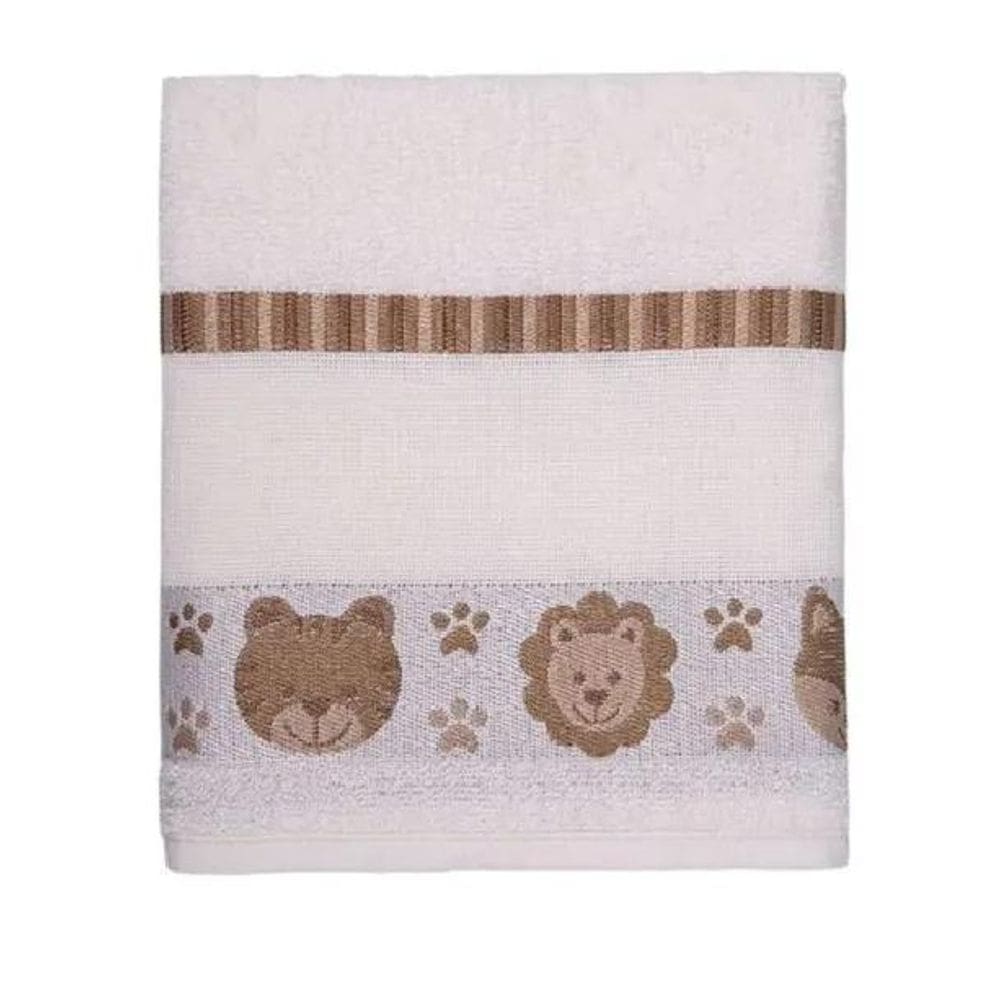 Toalha Banho Infantil Pets Baby 75X110 Ponto Cruz Branco