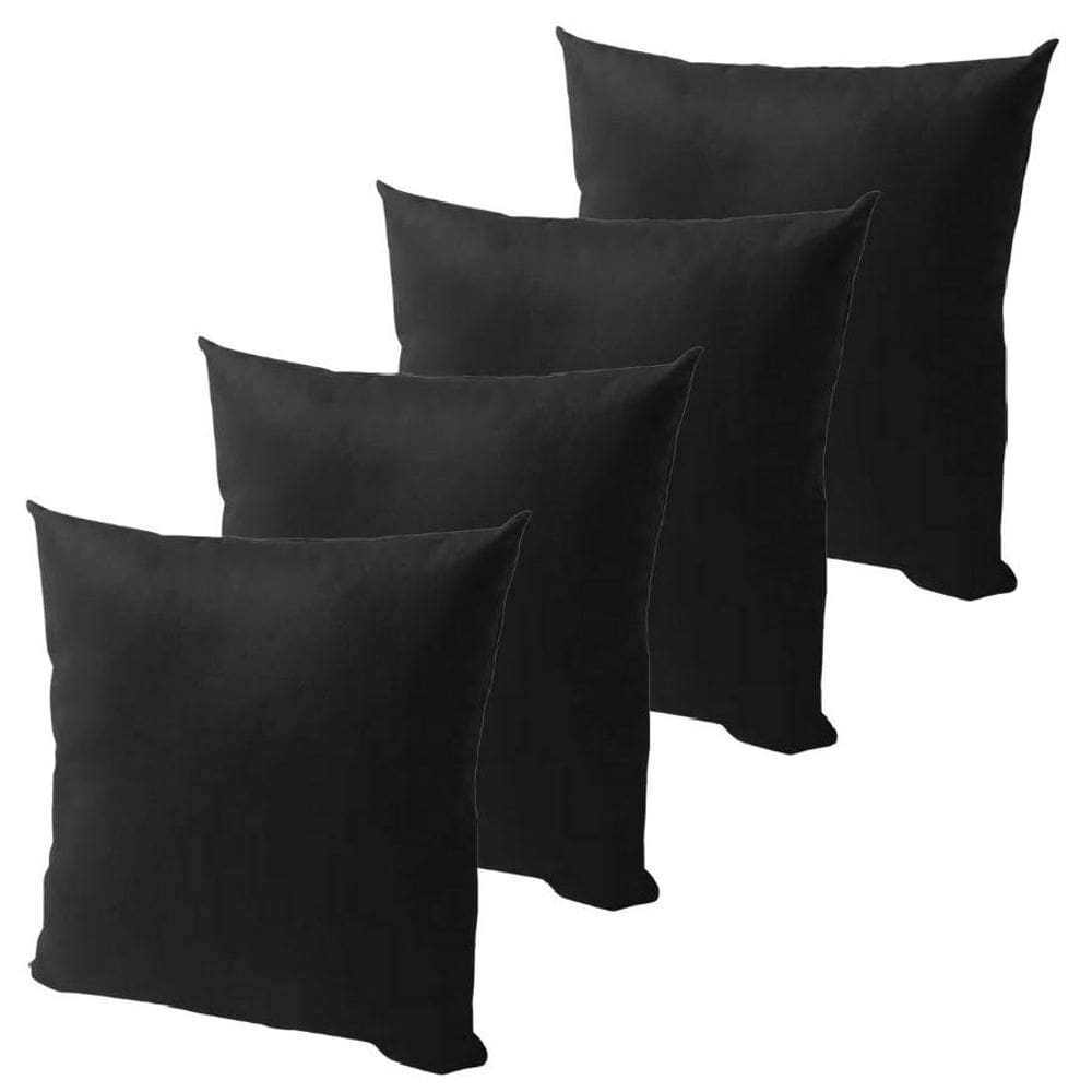 Kit 4 Capa De Almofada Suede 45 X 45 Com Zíper Veludo Liso