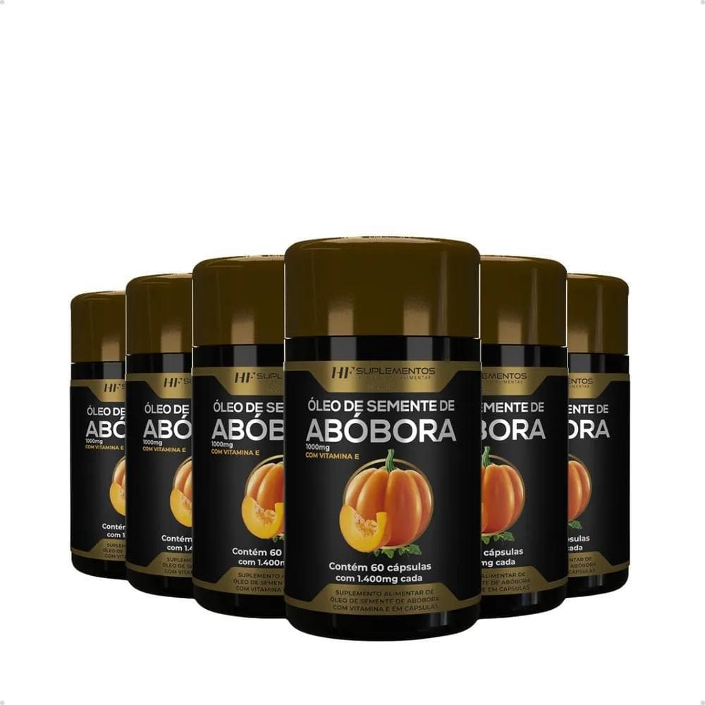 2X Kit 6 Óleo De Semente De Abóbora 60 Cáps 1400Mg