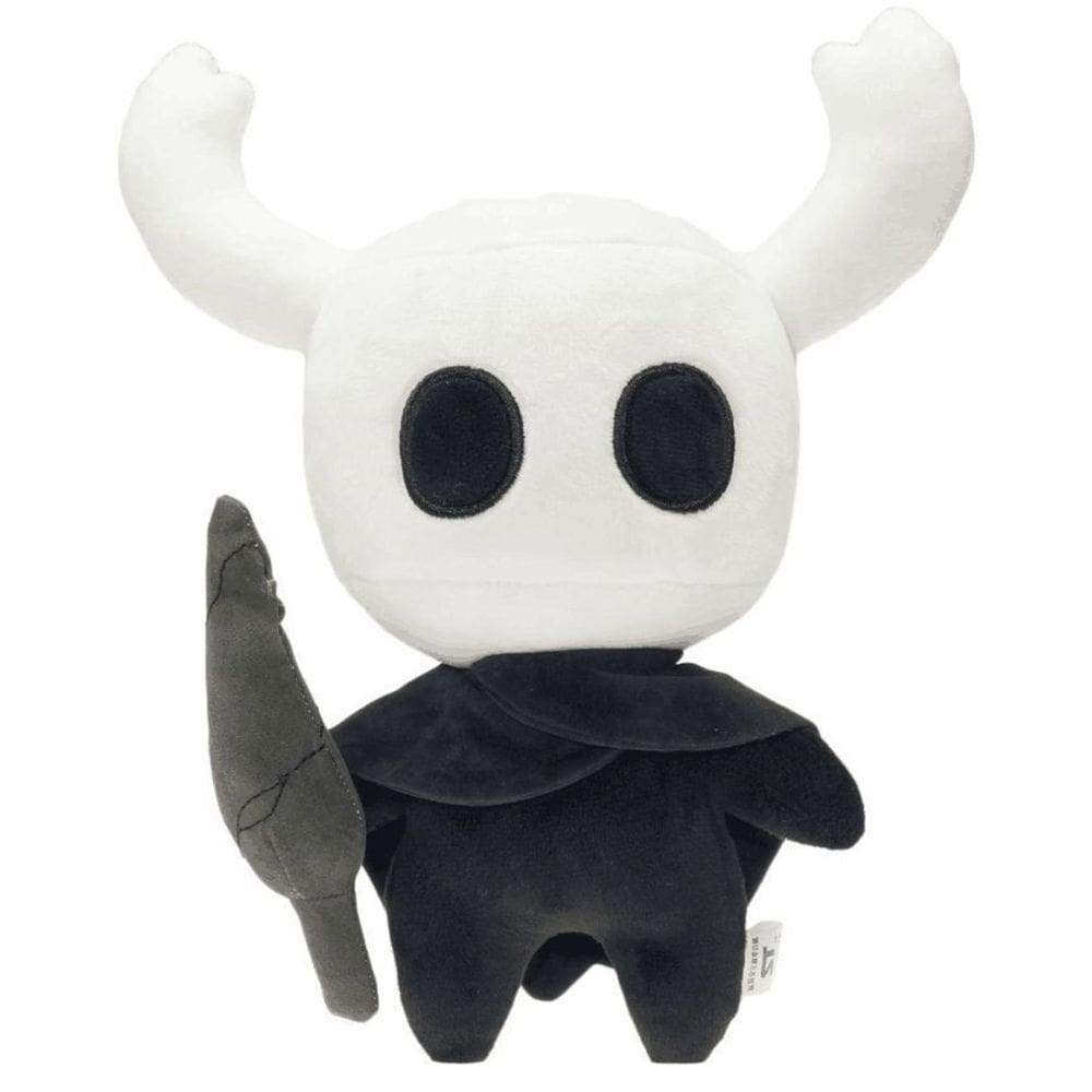 Boneca de pelúcia Hollow Knights preta branca 30cm