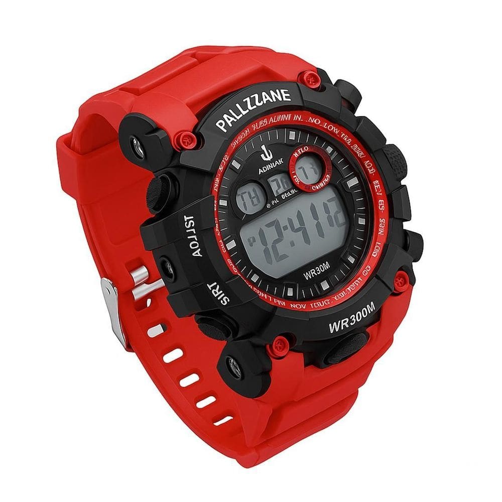 Relógio Masculino Resistente Impacto Vermelho Luxo Moderno