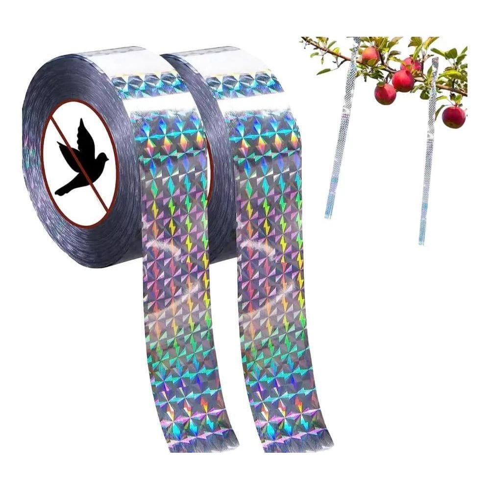 2X Fita Espanta Pássaros Pombo Aves 45 Metros Refletiva Jard