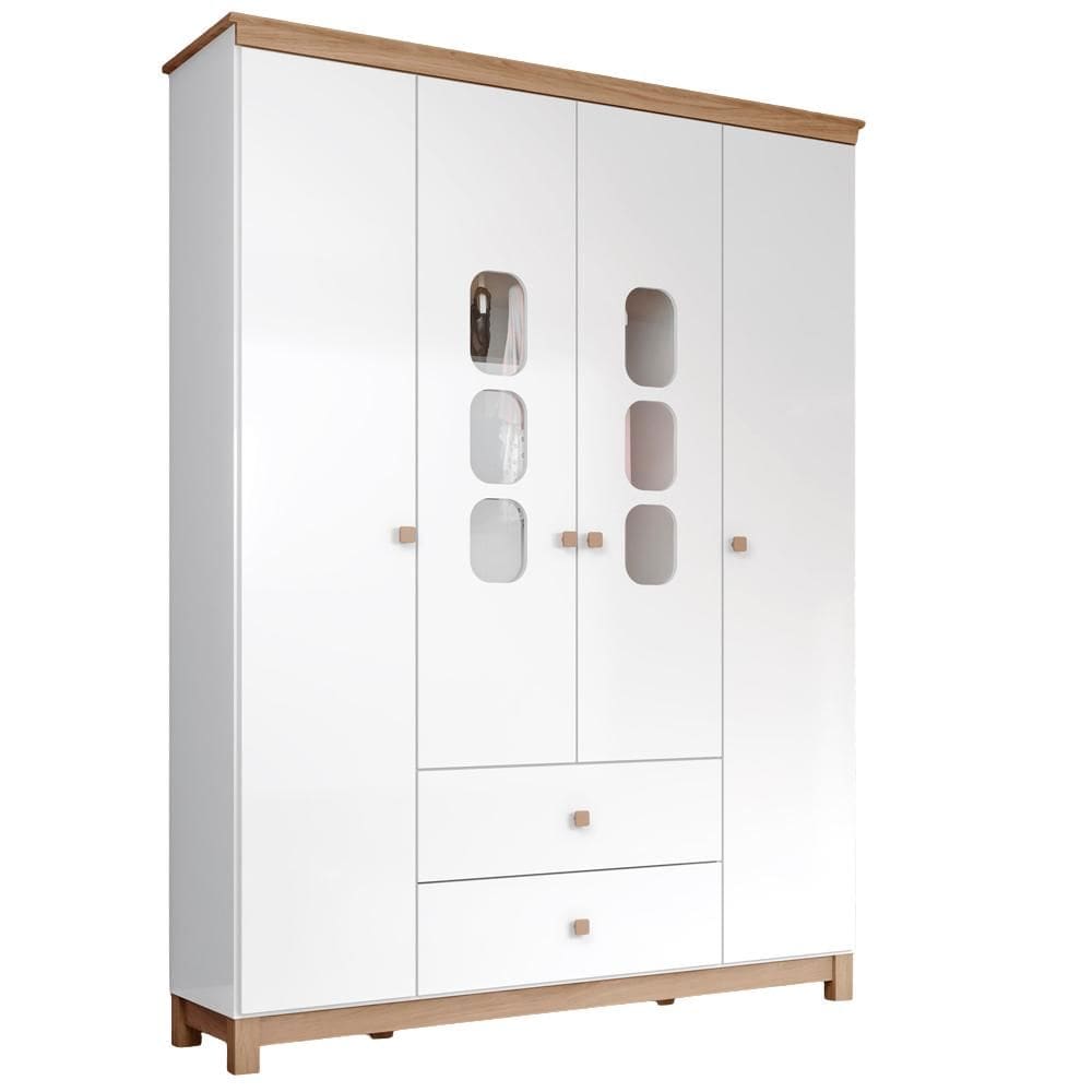 Guarda Roupa Infantil 4 Portas 150 cm Aconchego Henn