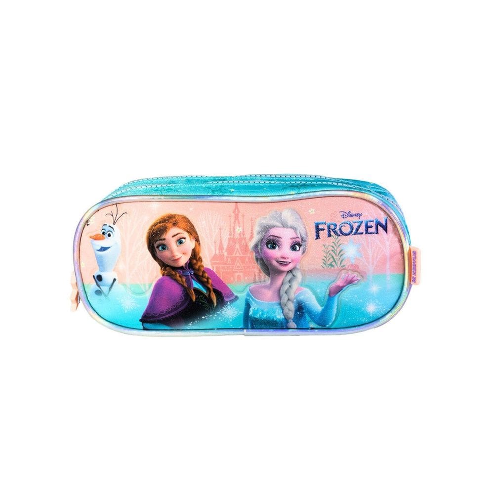 Estojo Escolar Penal Duplo Princesa Frozen Elsa E Anna