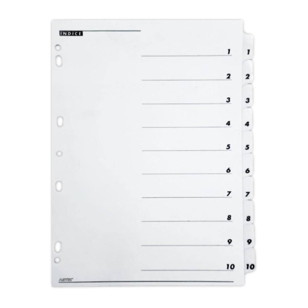 Divisórias Para Fichário A4 Artik 10 Divisões C/Visor