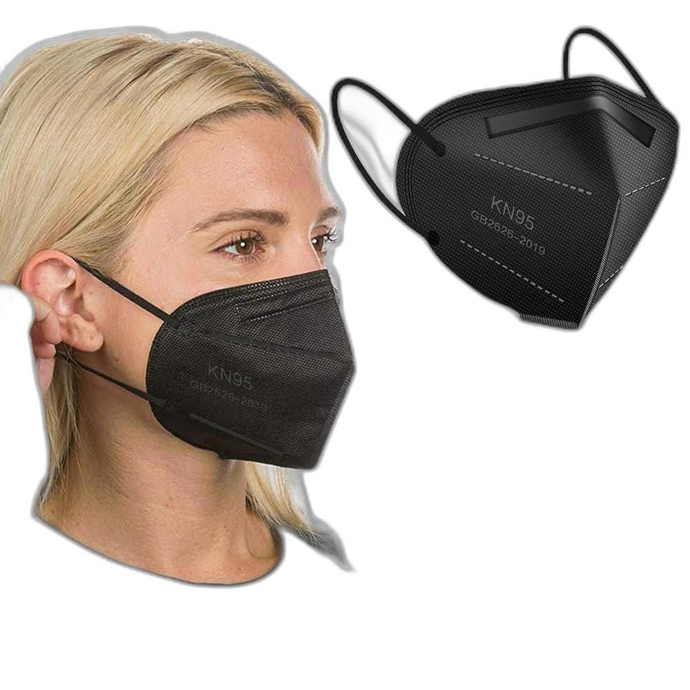 5 Máscaras Respiratórias Kn95 Preta Wwdoll 5 Camadas Anvisa