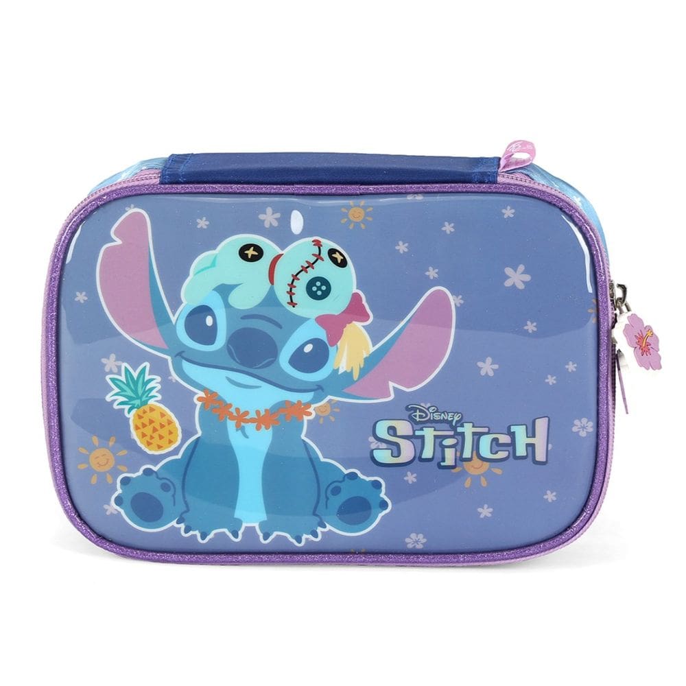 Estojo Box Escolar Stitch Violeta Luxcel Juvenil Infantil
