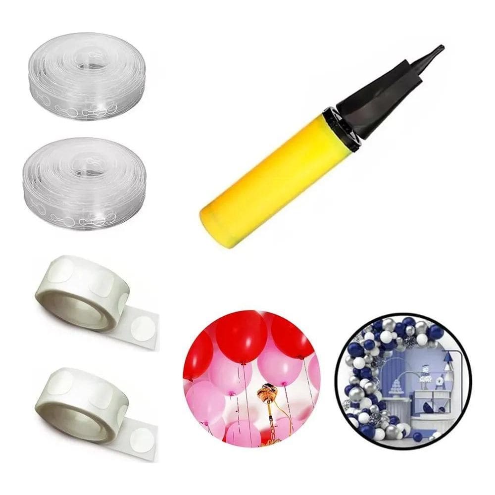 2X 2 Fita Arco Desconstruido +2 Cola Para Balão + Bomba P Ba