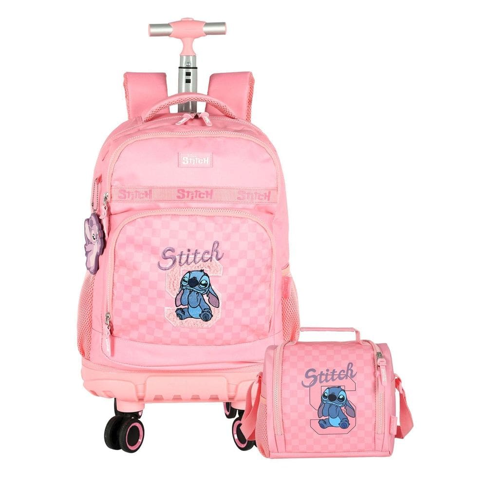 Kit Escolar Lilo Stitch Mochila Rodas + Lancheira Térmica