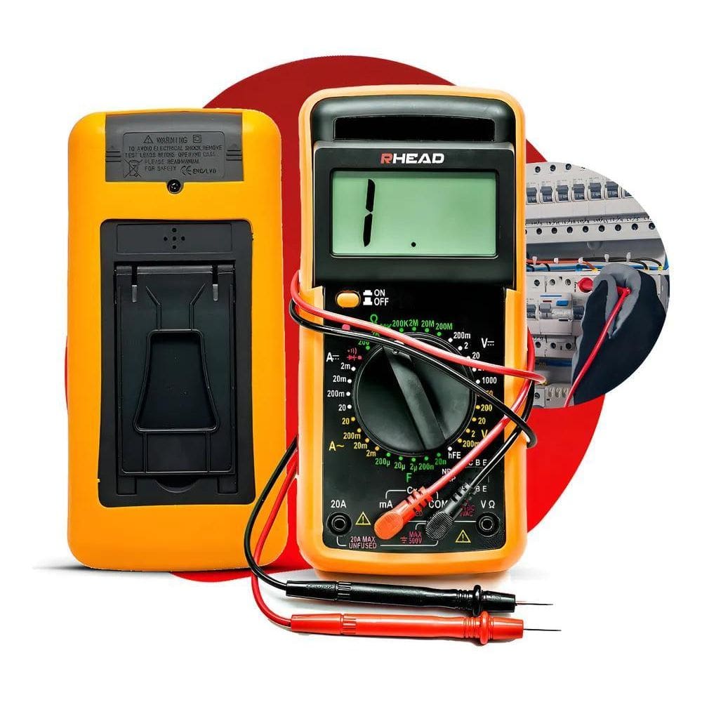 Multímetro Capacímetro Digital Portátil Completo Rhead Displ