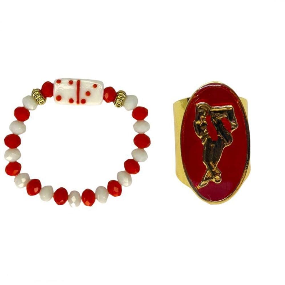 Kit Anel + Pulseira Umbanda Candomblé - Escolha O Modelo