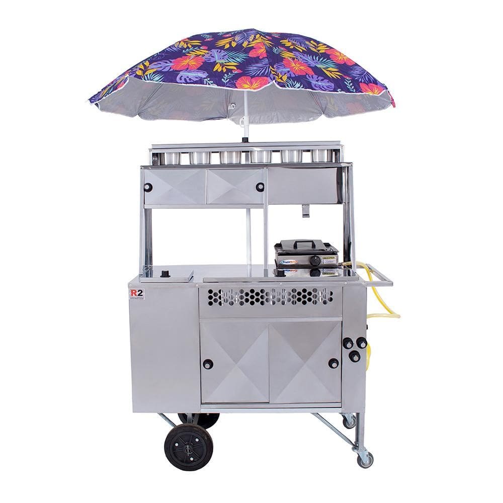 Carrinho 2 em 1 de Lanche e Hot-Dog com Chapa e Prensa R2 11407