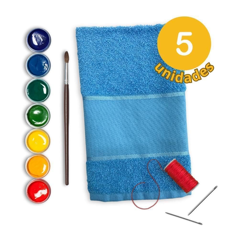 Kit 5 Lavabo Para Pintura 30X50Cm Felpuda Azul