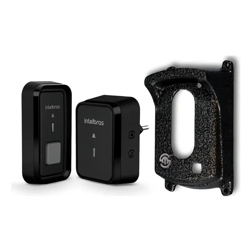 2X Kit Campainha Sem Fio Cib 101 Preta Intelbras Com Proteto