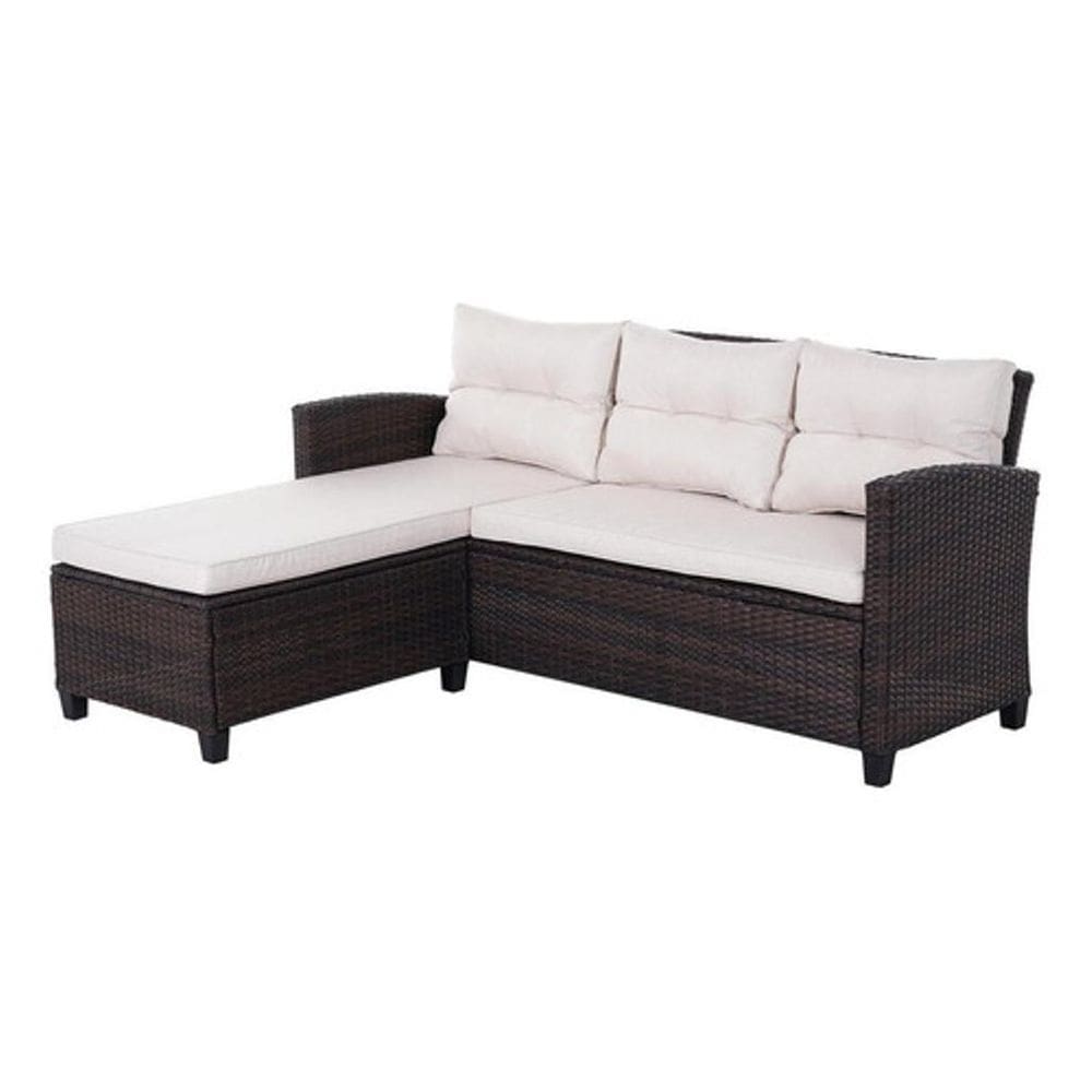 Conjunto De Estar Rattan 2 Pecas Sofa E Banco