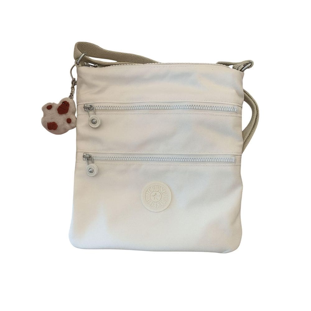 Bolsa Kipling Transversal Keiko Branca Alabaster