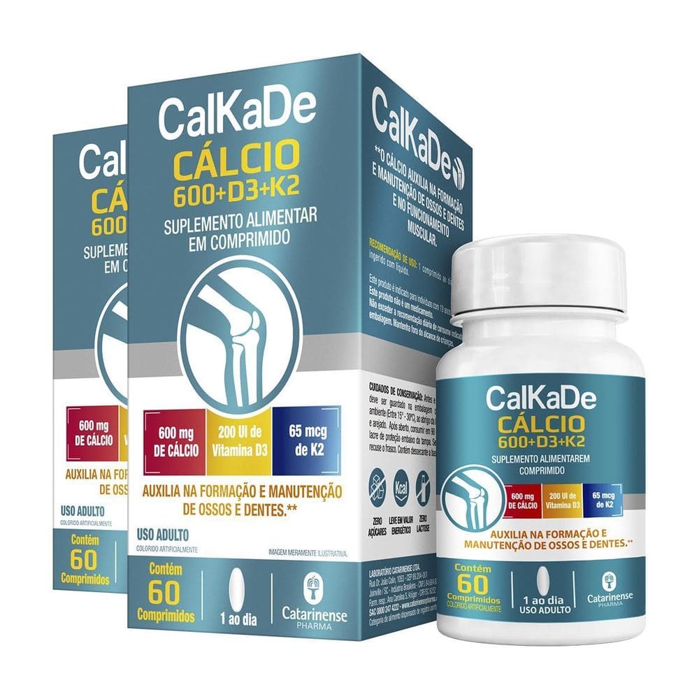 Kit 2 Calkade Cálcio Catarinense 60 Comprimidos