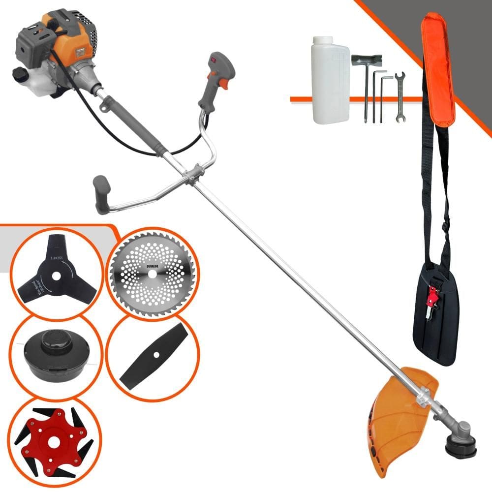 Roçadeira Profissional Tekna RL430P À Gasolina 2 Tempos 43cc 1,7HP 10.000rpm Multifuncional Completa Com Carretel de Nylon e 4 Lâminas de Corte