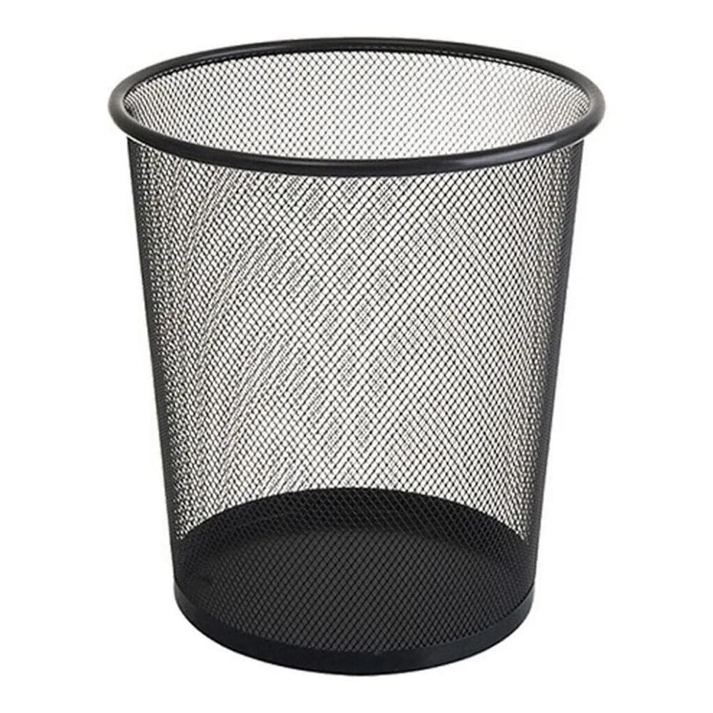 2X Lixeira Metal Aramado Cesto Lixo Escritório 8 Litros Pret