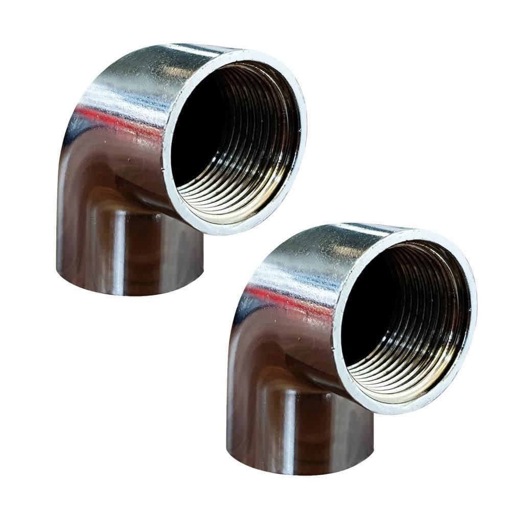 Kit 2 Joelho Cotovelo Curva 90º Metal Cromado Fêmea 1/2``
