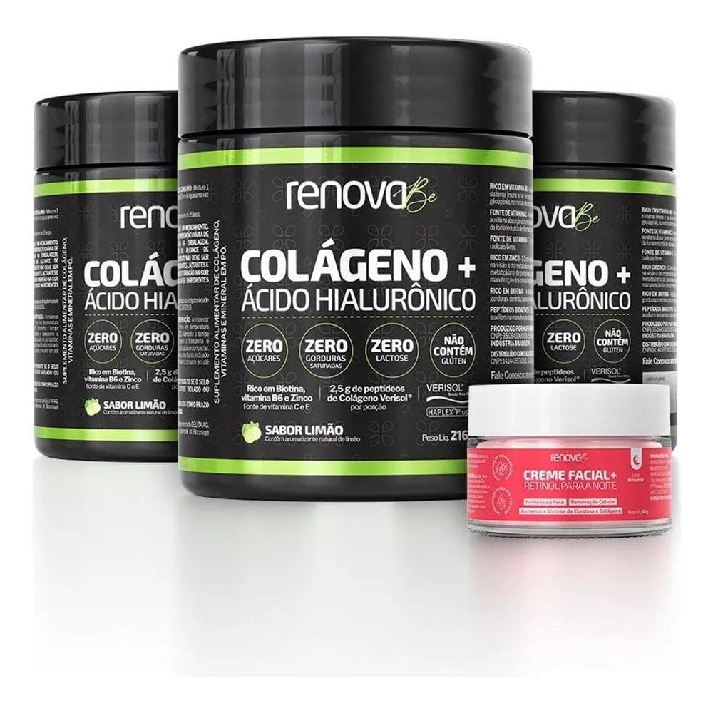 2X Kit 3 Colágenos Renova Be Verisol Com Ácido Hialurônico