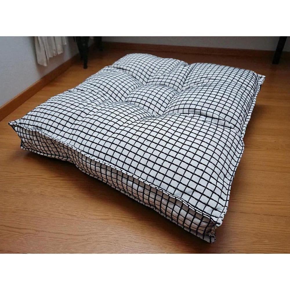 Almofada Futon 70X70 Cm Jacard Prada Quadriculado Decoração
