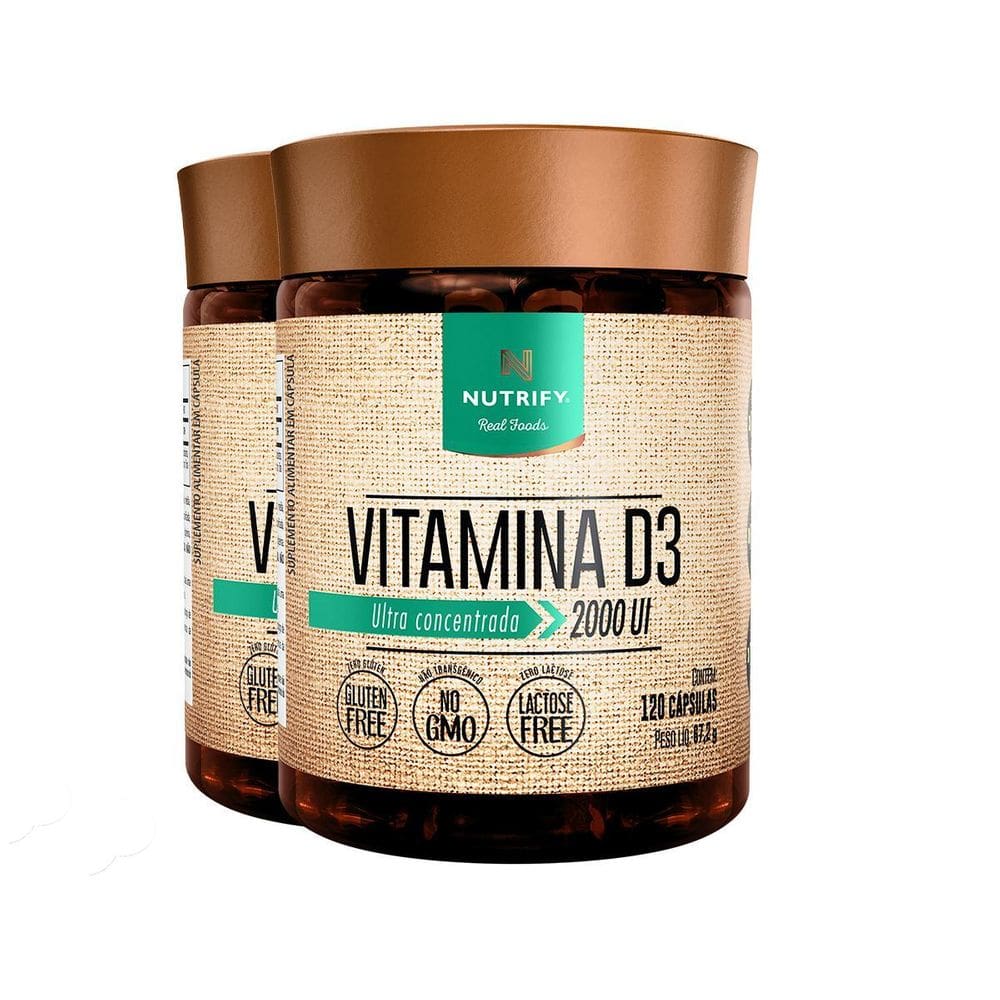 Kit 2 Vitamina D3 2000 Ui Nutrify 120 Cápsulas