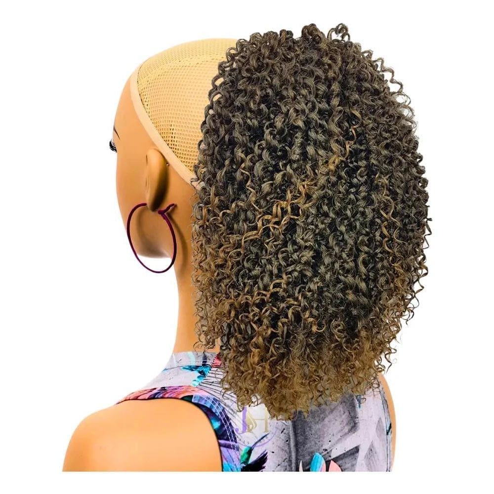 2X Aplique Rabo De Cavalo Cacheado Curto Coque Afro Orgânico