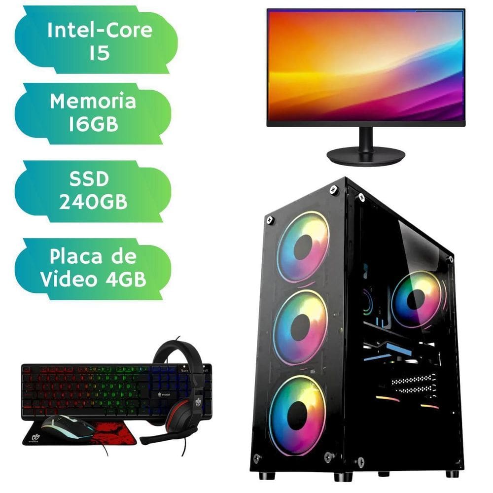 Computador Completo Gamer I5 16 Gb Ssd 240 Placa Video 4Gb