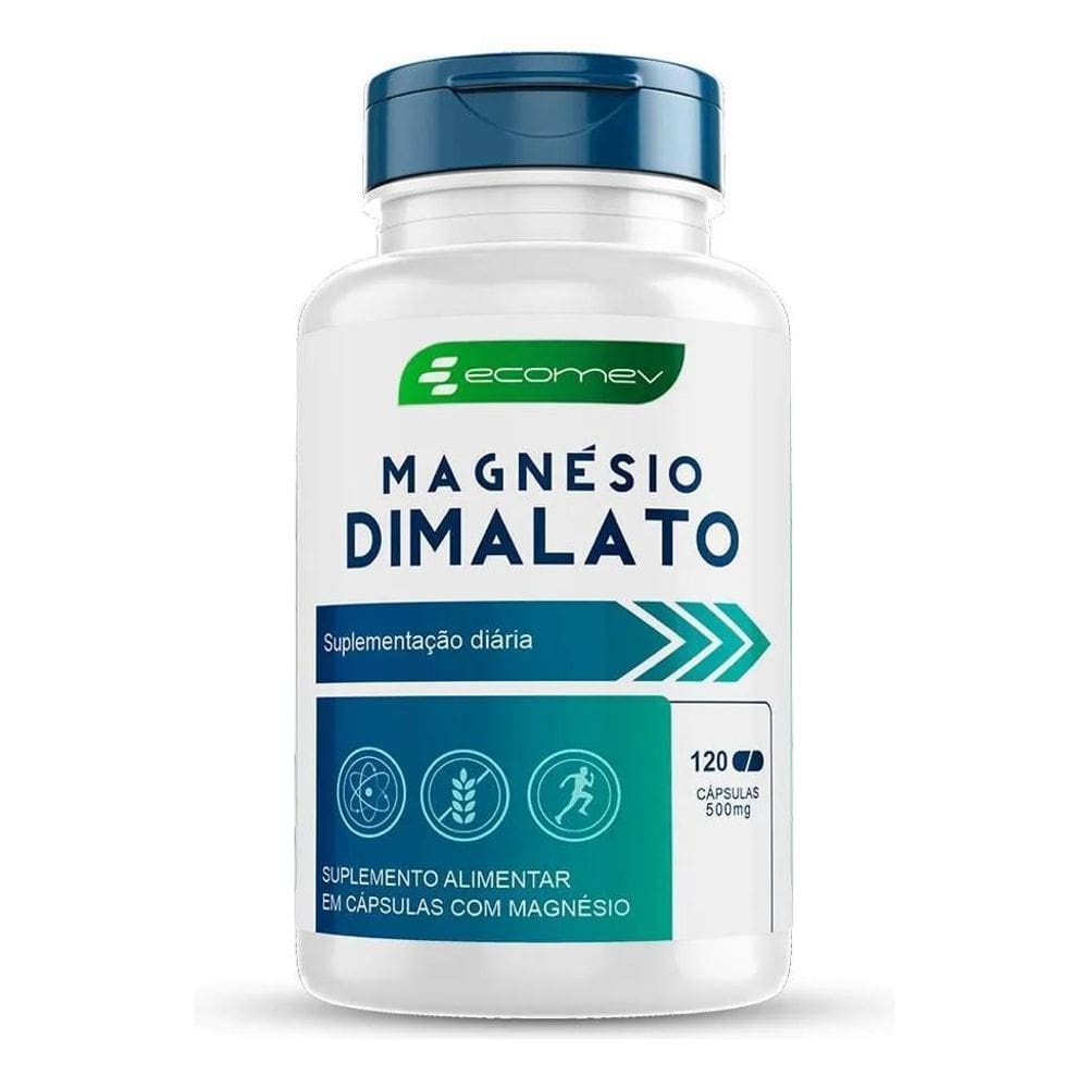 2X Magnesio Dimalato  500Mg  Puro 120Cáp Matéria Importada F