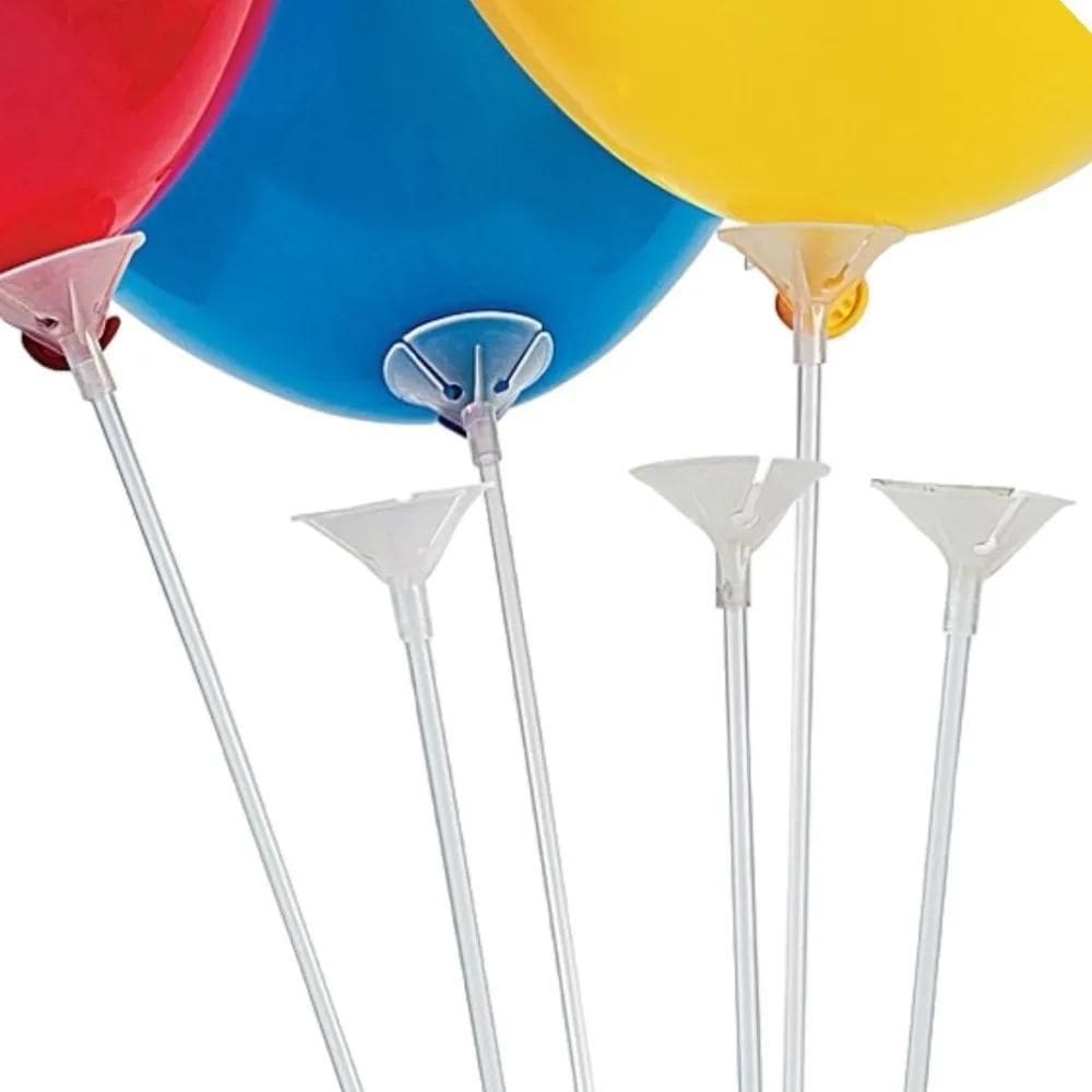 2X Suporte Pega Balão Bexigas Varetas Hastes 30Cm 50 Unidade