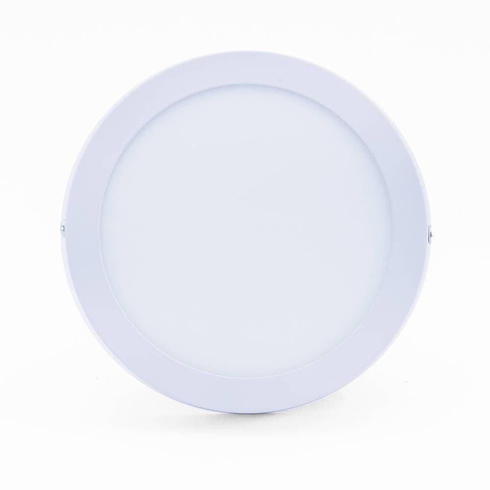Plafon Led Sobrepor 18w Redondo 3000k Branco Quente Bivolt - Unidade