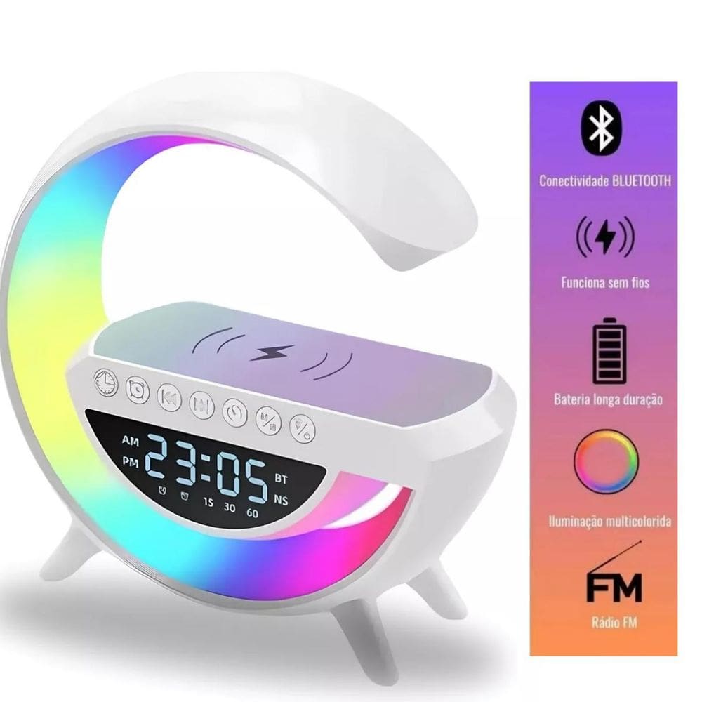 Luminária G Speaker Caixa Som Carregador Tecnologia