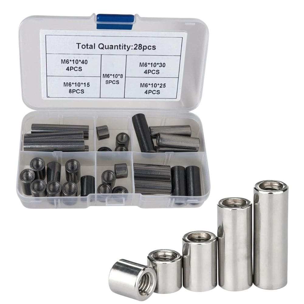 Kit 28 Porca Espaçador Extensor Com Rosca Inox M6 5 Tamanhos