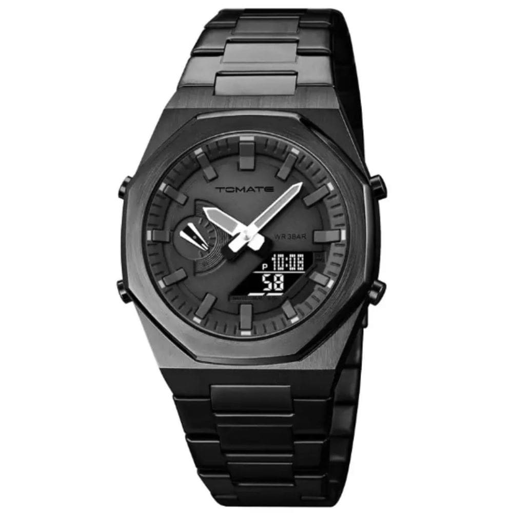 Relógio Esportivo Aço Inoxídável Preto