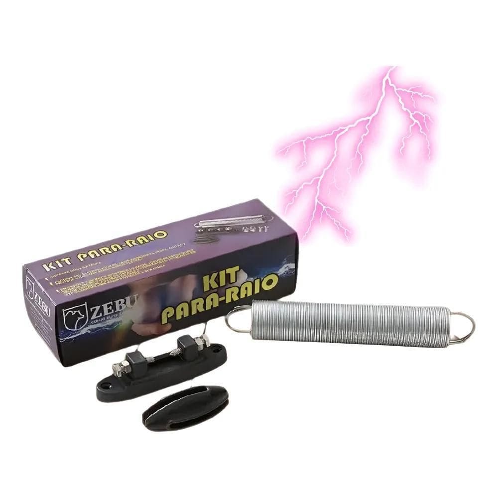 2X Cerca Elétrica Rural Kit Para-Raios Completo Zebu