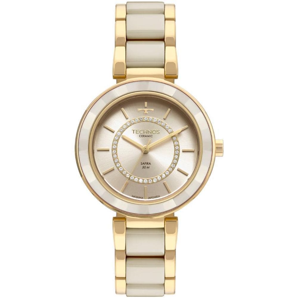 Relógio Technos 2036Mkp/1X 2036Mkp 1X Cerâmica Dourado 2036