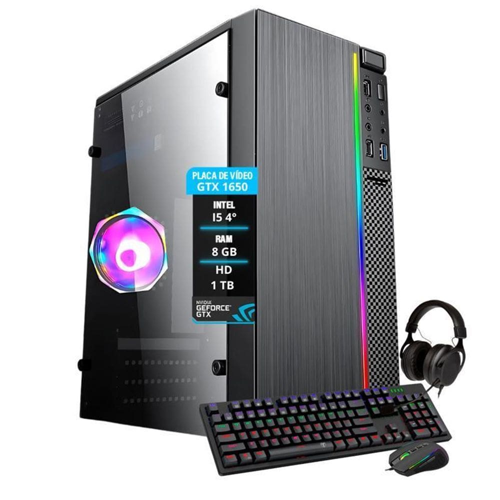 Pc Gamer Intel I5 4º Geração Gtx 1650 Mem. 8Gb Hd 1Tb