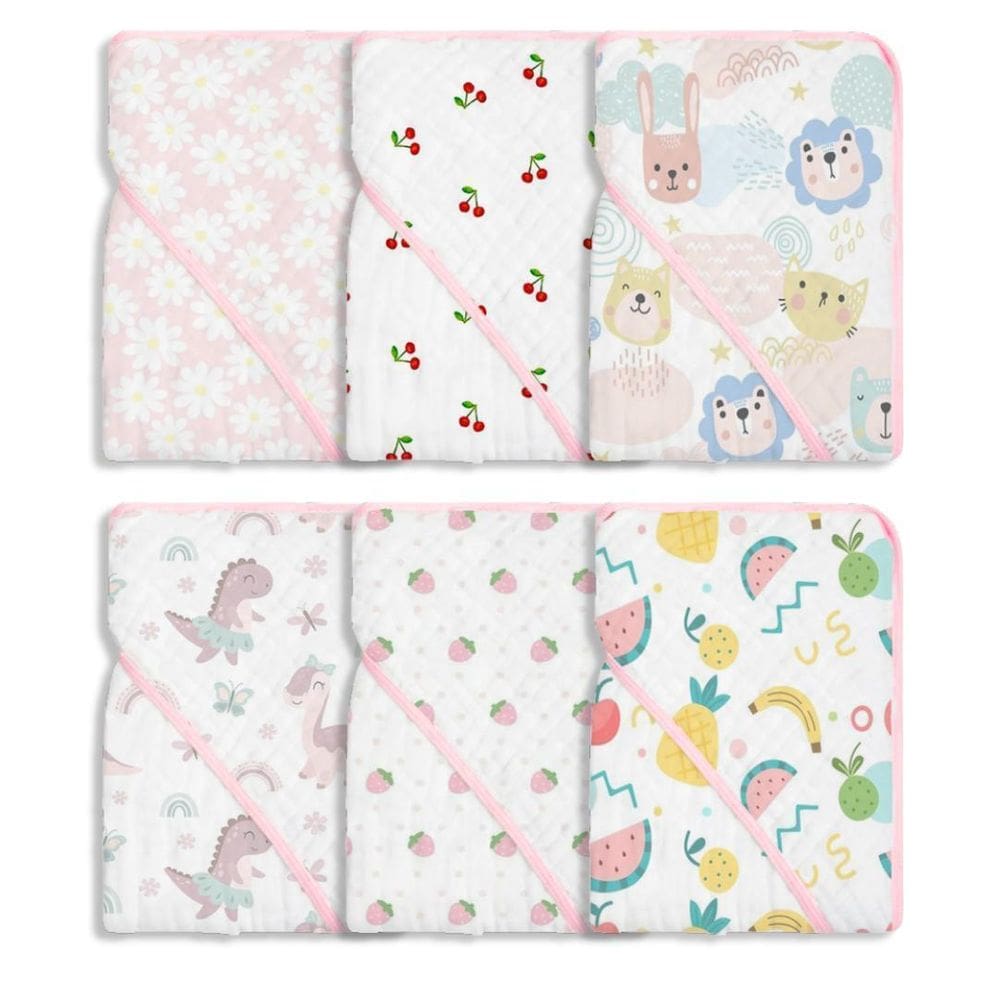 Toalha Fralda Com 2 Camadas E Capuz 85X85 - Rosa