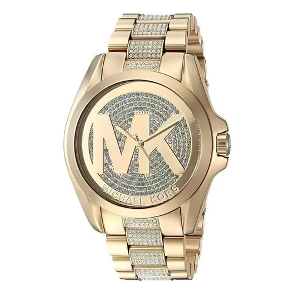 Relógio Michaelkors Mk6487 Dourado Bradshaw Crstal Completo