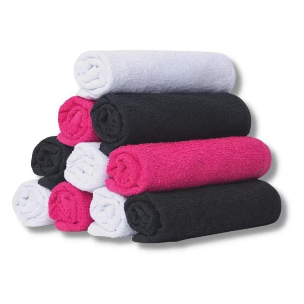 Kit 10 Toalha Manicure E Pedicure 21X31 Pink, Preto E Branco