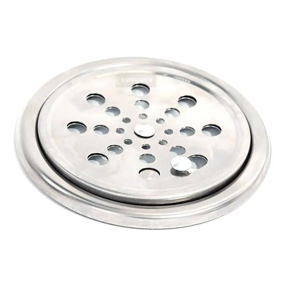 2X Ralo Redondo 10X10 Anti Cheiro E Porta Grelha Inox